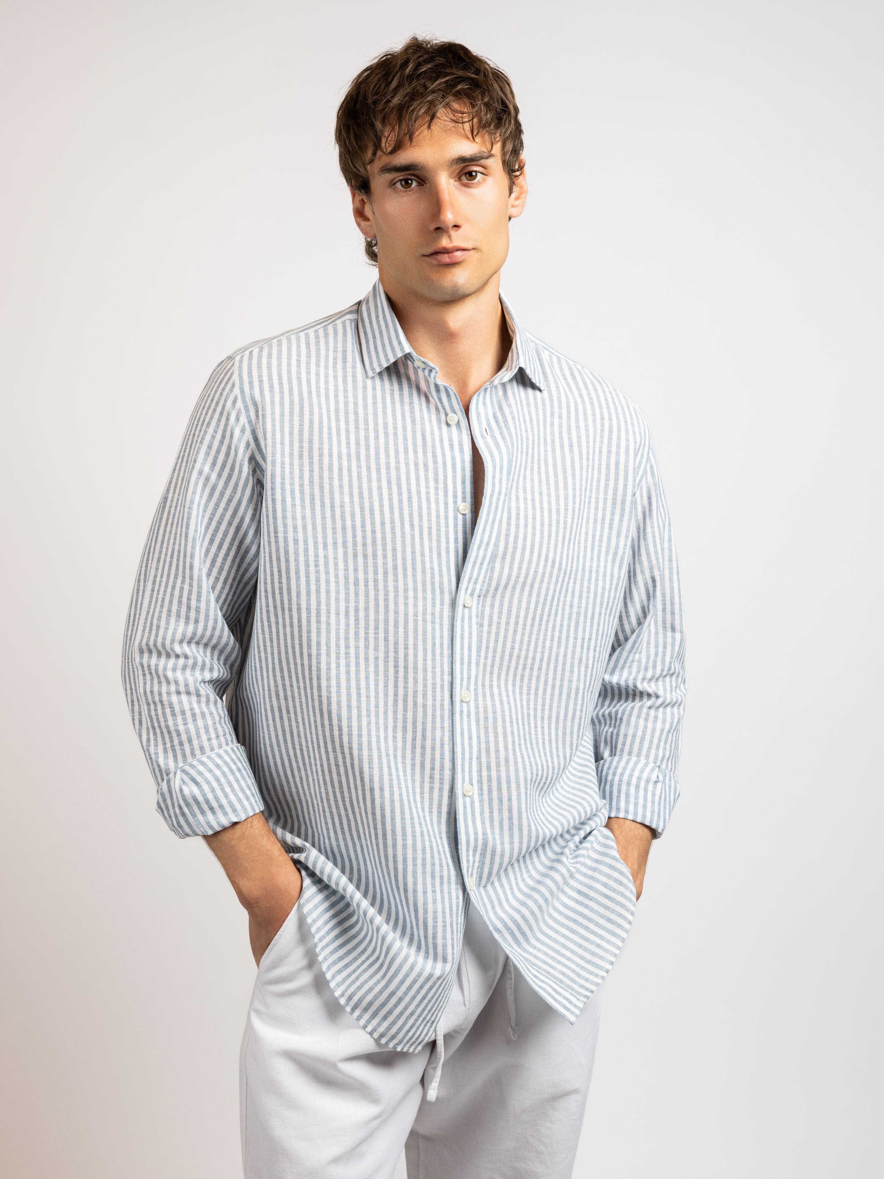 Men's Striped Linen Shirt | Zhivago Egypt