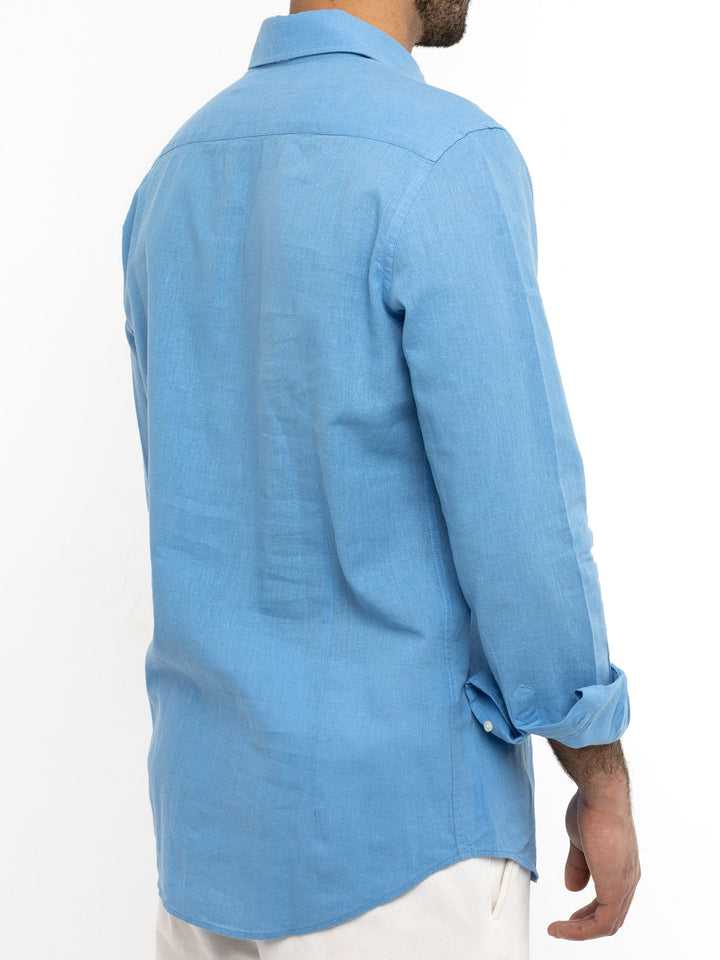 Zhivago x Nuuk Men Linen Shirt Light Blue Linen Shirt