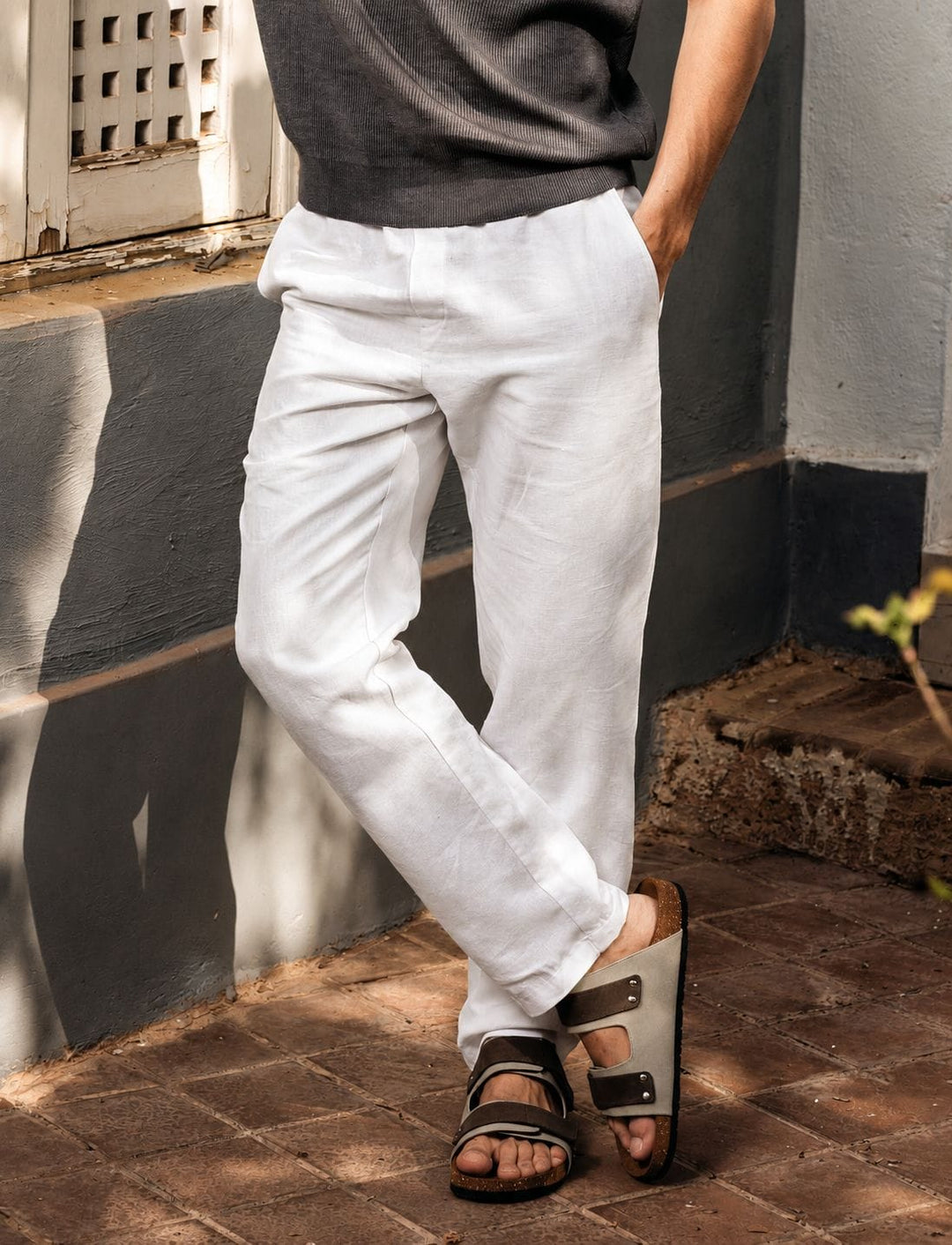 Zhivago Men Men shorts White / S Relaxed Fit Linen Pants