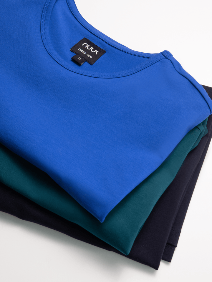 Nuuk Blue Curved Hem T-Shirt: SLS Comfort