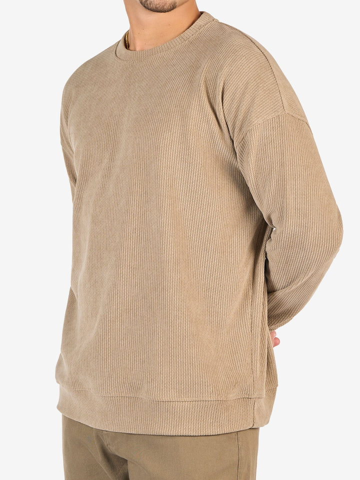 Zhivago Men Men Crew Necks Beige Textured Crew Neck