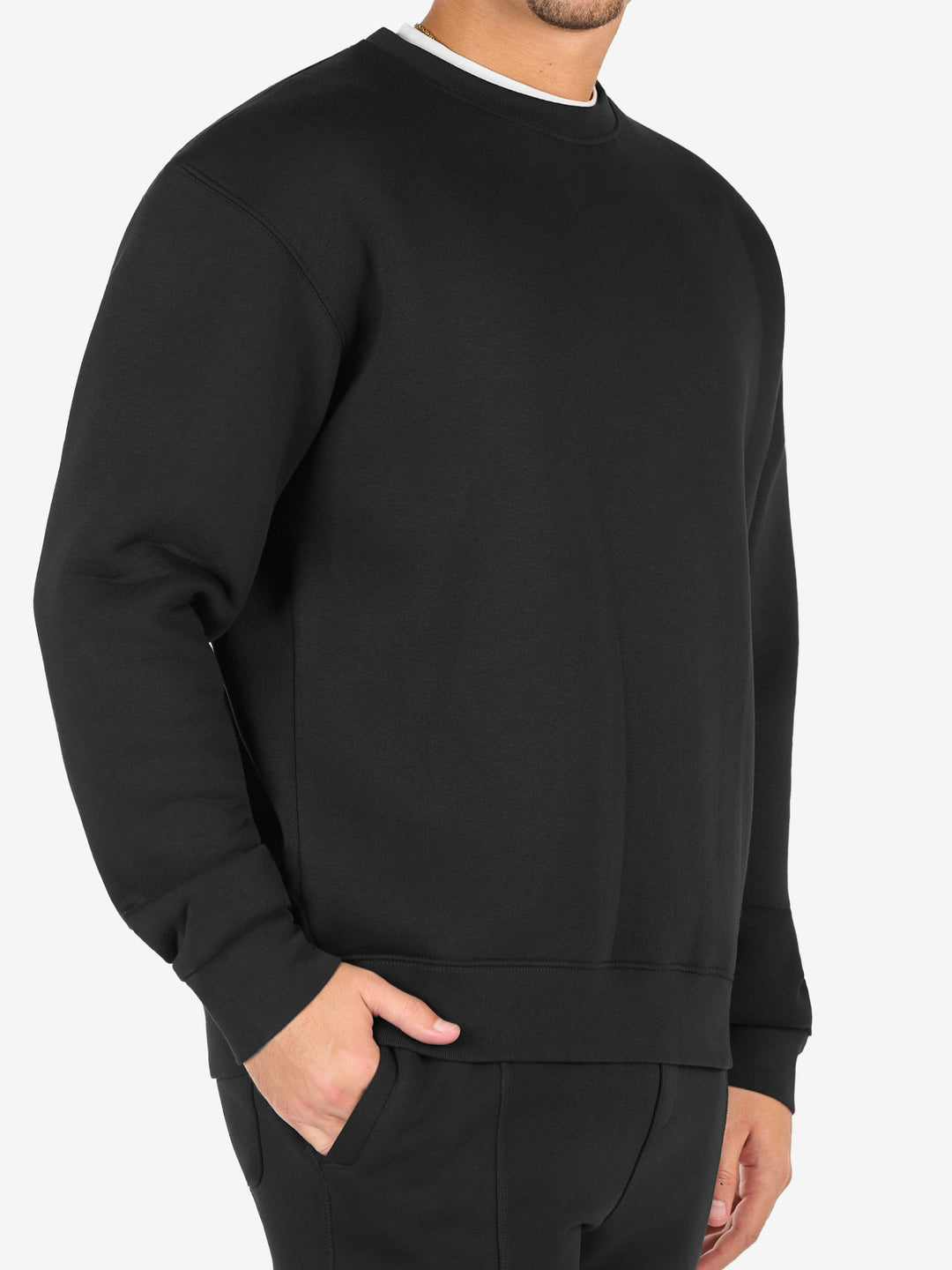 Zhivago Men Men Crew Necks Black Oversized Crew Neck