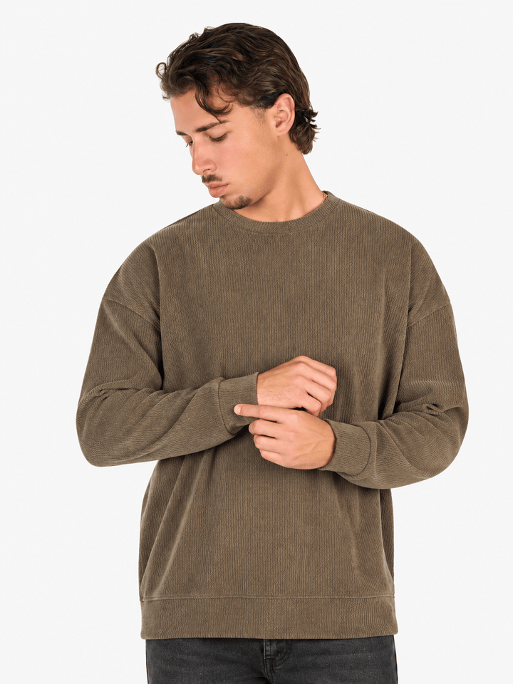 Zhivago Men Men Crew Necks Olive / S Textured Crew Neck