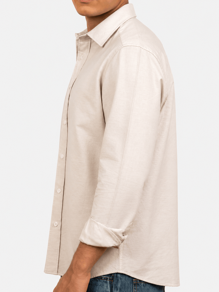 Zhivago Men Men Linen Shirt Beige Oxford Shirt