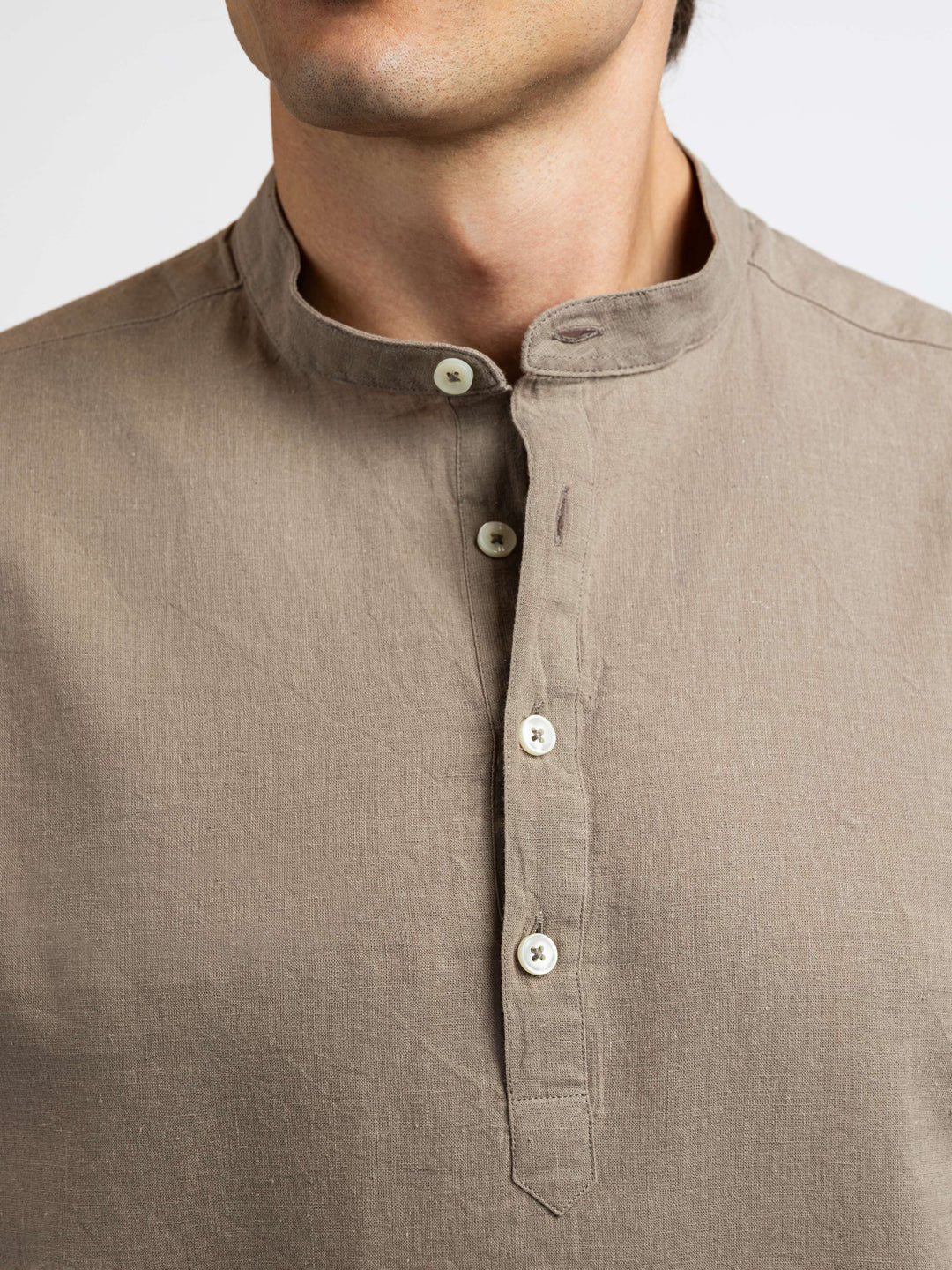 Zhivago Men Men Linen Shirt Half Buttoned Linen Shirt
