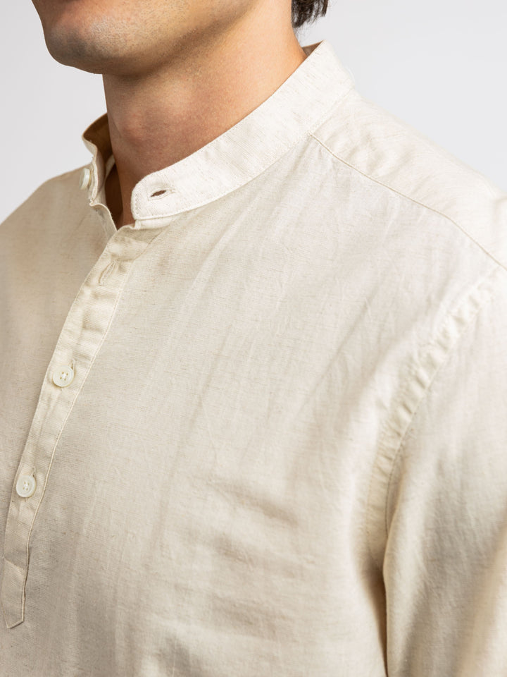 Zhivago Men Men Linen Shirt Half Buttoned Linen Shirt