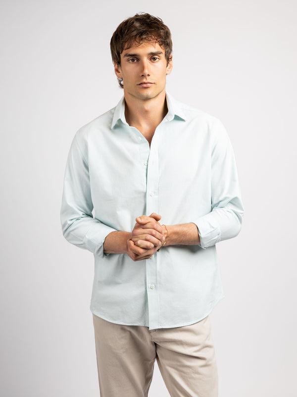 Zhivago Men Men Linen Shirt Ocean Blue / S Oxford Shirt