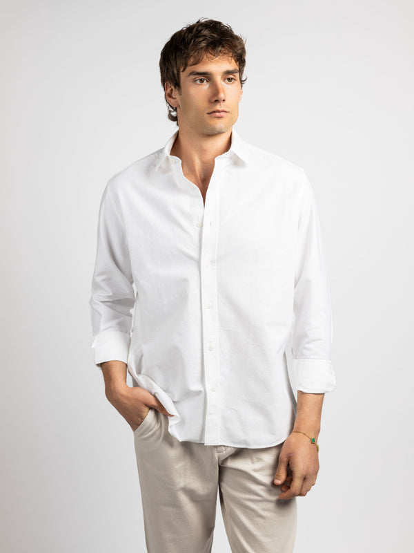 Zhivago Men Men Linen Shirt White / S Oxford Shirt