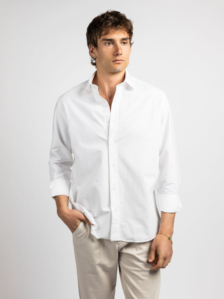 Zhivago Men Men Linen Shirt White / S Oxford Shirt