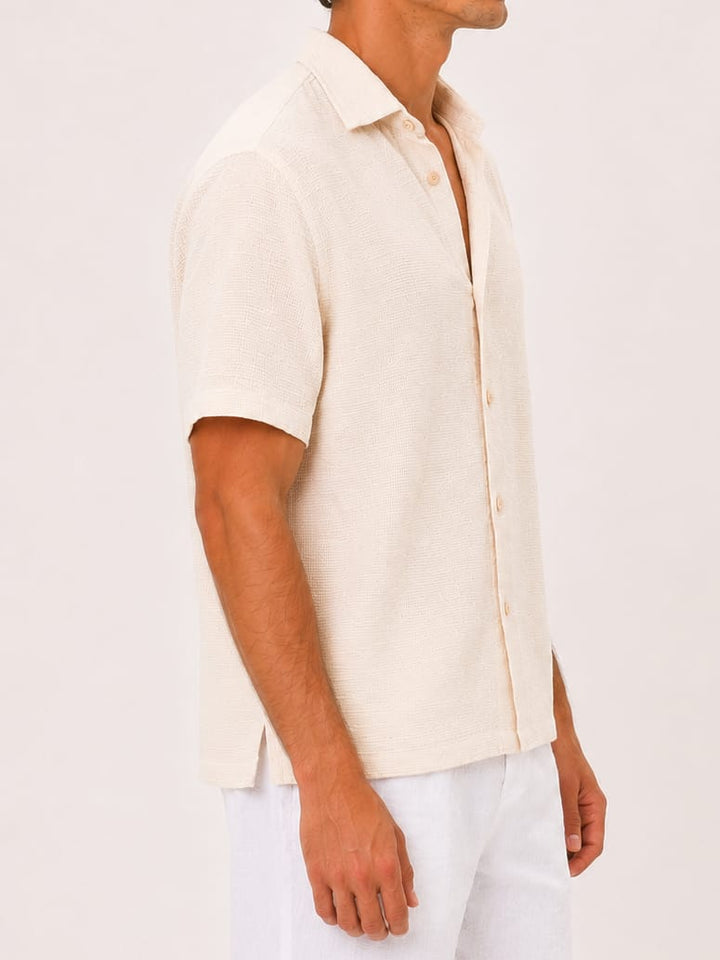 Zhivago Men Men Linen Shirt Textured Buttoned Knit Shirt