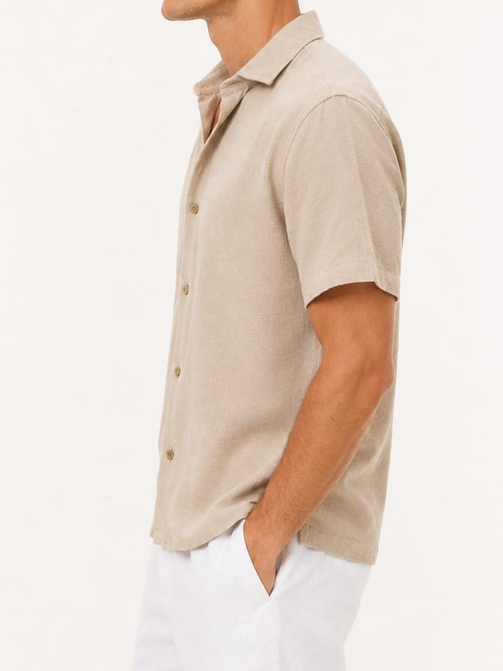 Zhivago Men Men Linen Shirt Textured Buttoned Knit Shirt