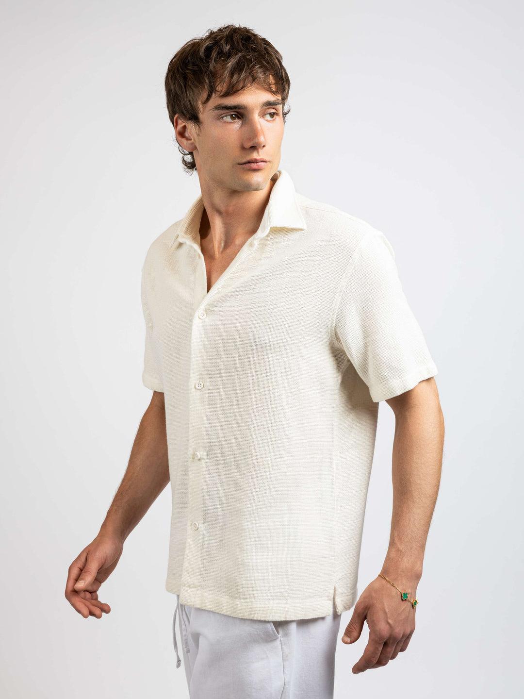 Zhivago Men Men Linen Shirt Textured Buttoned Knit Shirt