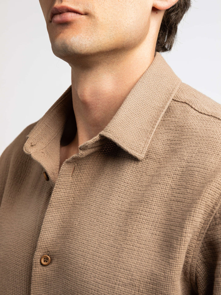 Zhivago Men Men Linen Shirt Textured Buttoned Knit Shirt