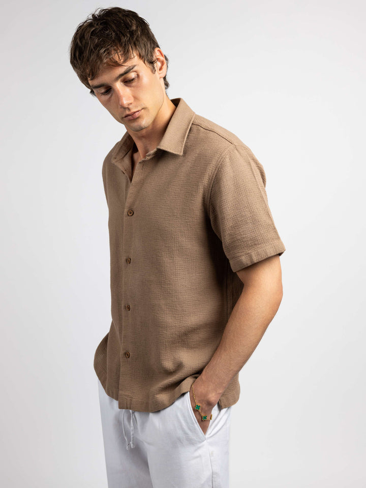 Zhivago Men Men Linen Shirt Textured Buttoned Knit Shirt