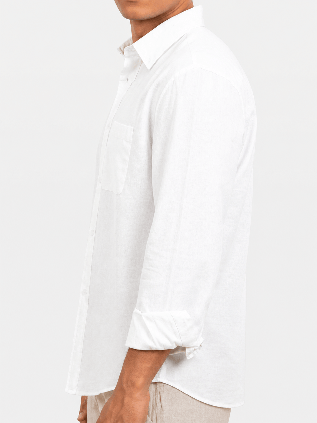 Zhivago Men Men Linen Shirt White Relaxed Fit Linen Shirt