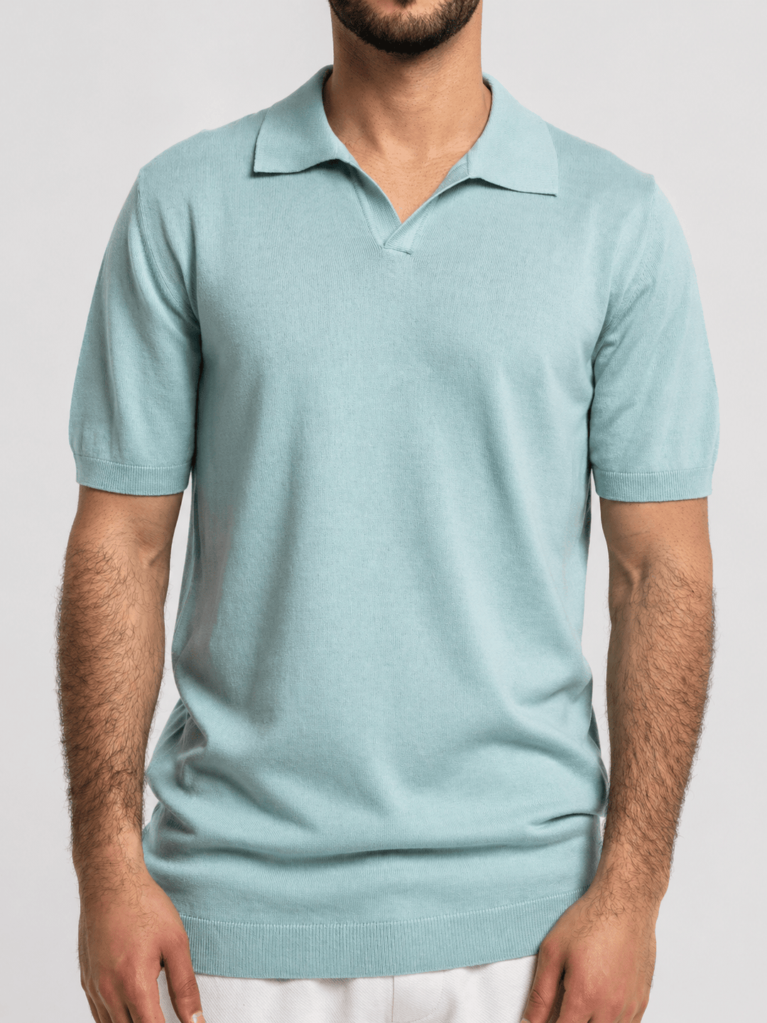 Zhivago Men Men Polo Shirt Baby Blue Knit Polo Shirt