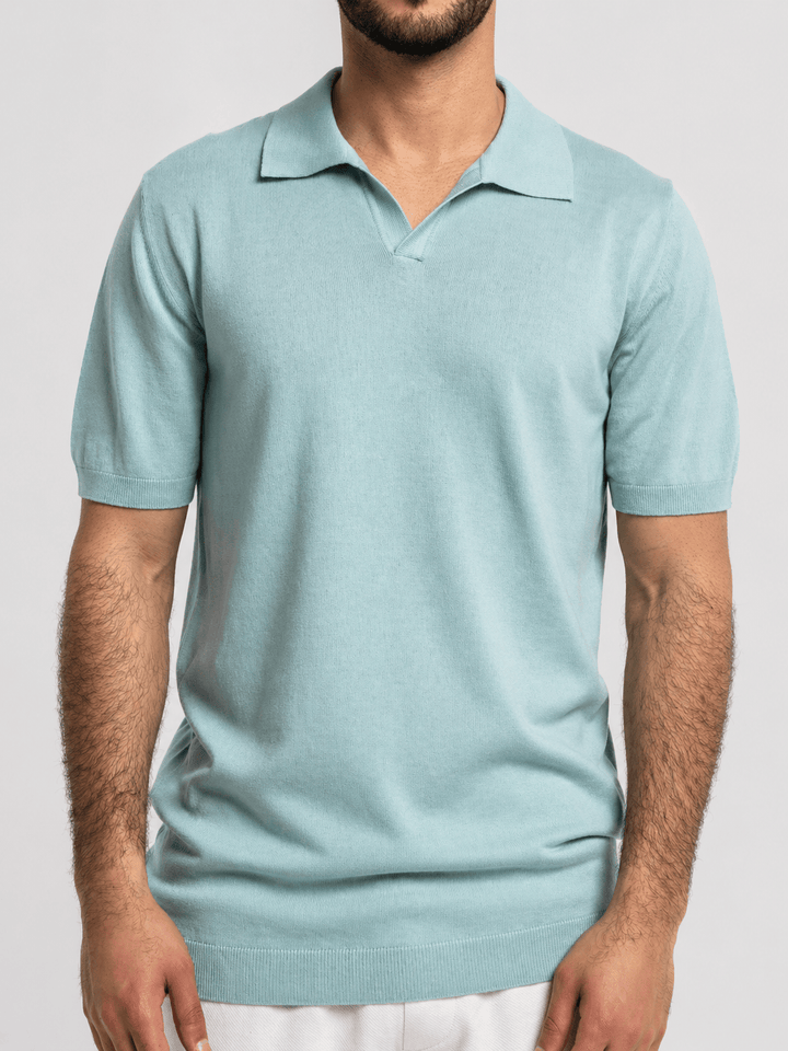 Zhivago Men Men Polo Shirt Baby Blue Knit Polo Shirt