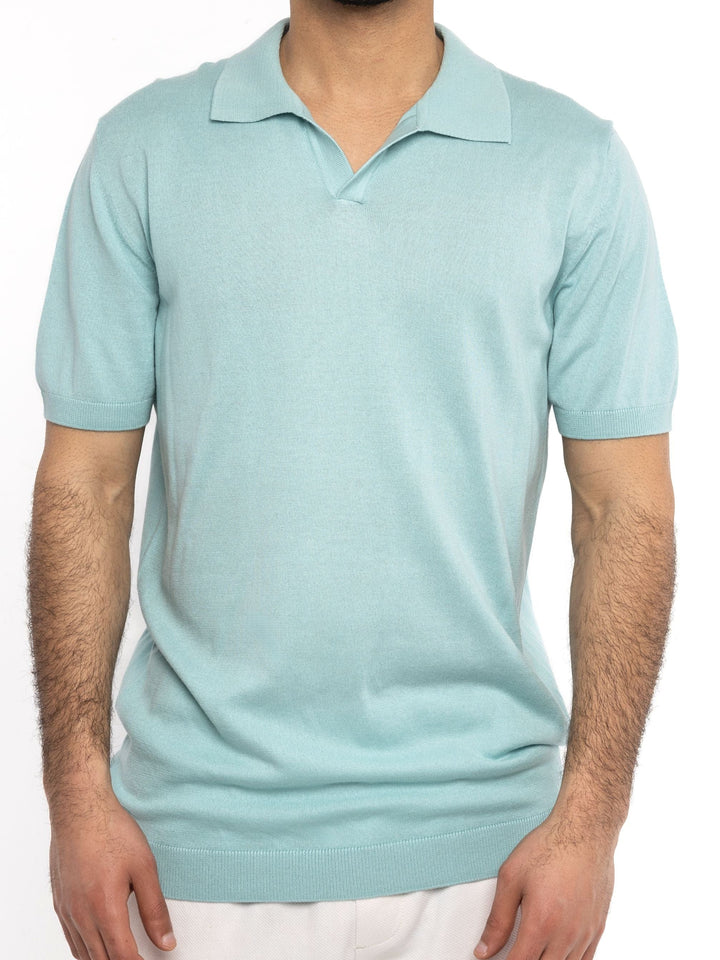 Zhivago Men Men Polo Shirt Baby Blue Knit Polo Shirt