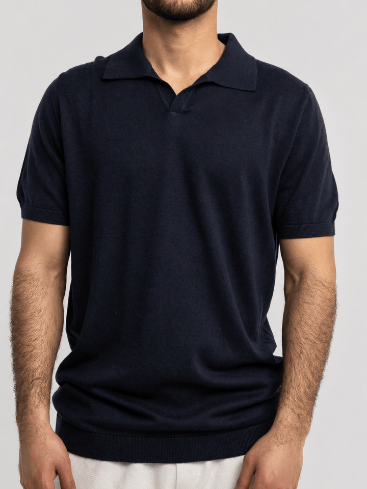 Zhivago Men Men Polo Shirt Navy Blue Knit Polo Shirt