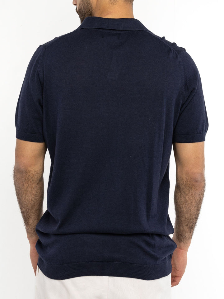 Zhivago Men Men Polo Shirt Navy Blue Knit Polo Shirt