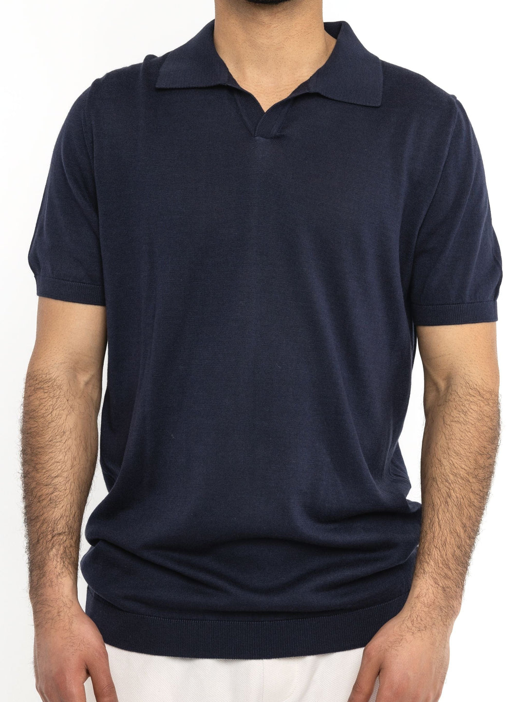 Zhivago Men Men Polo Shirt Navy Blue Knit Polo Shirt