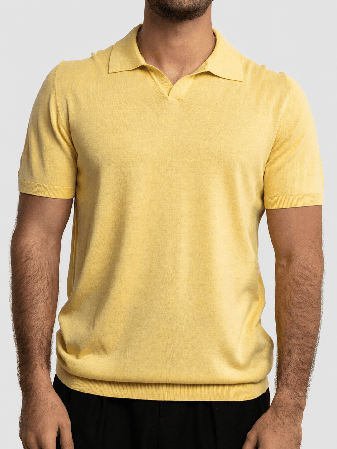 Zhivago Men Men Polo Shirt Yellow Knit Polo Shirt