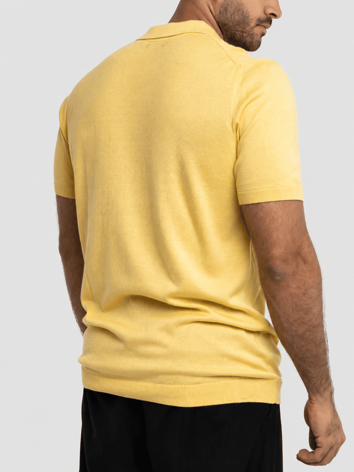 Zhivago Men Men Polo Shirt Yellow Knit Polo Shirt