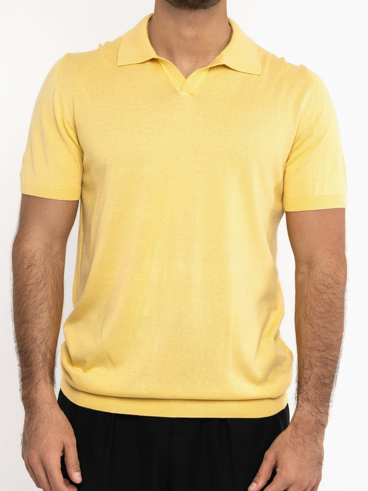 Zhivago Men Men Polo Shirt Yellow Knit Polo Shirt