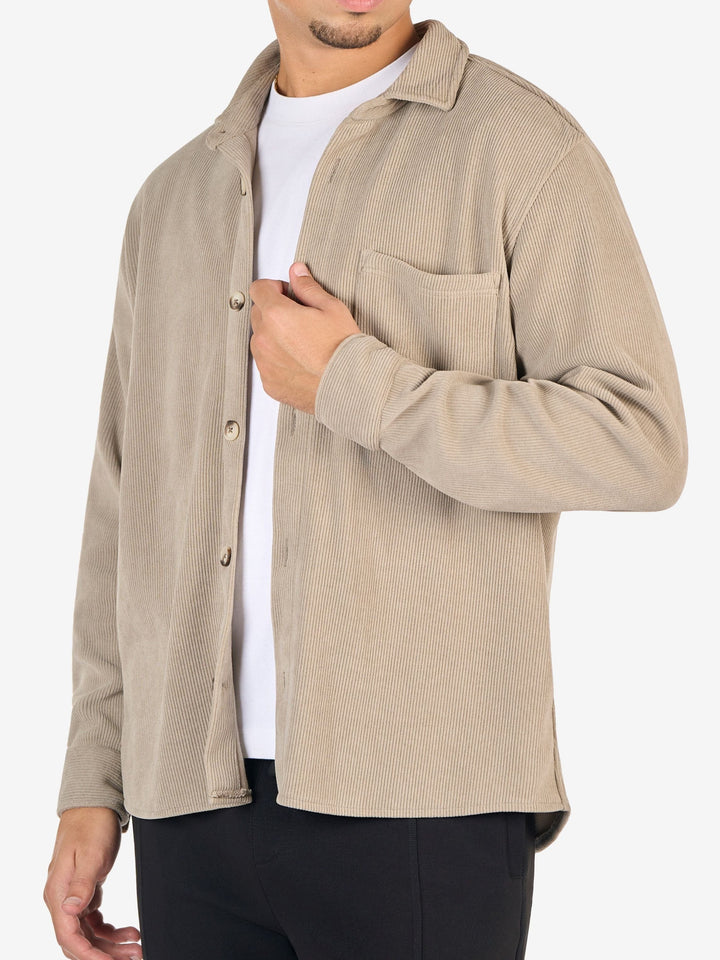 Zhivago Men men shirts Beige Ribbed Casual Shirt