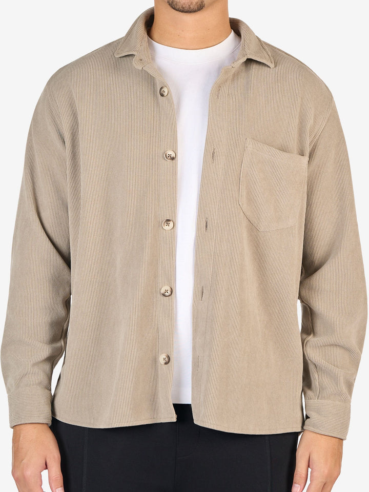 Zhivago Men men shirts Beige Ribbed Casual Shirt