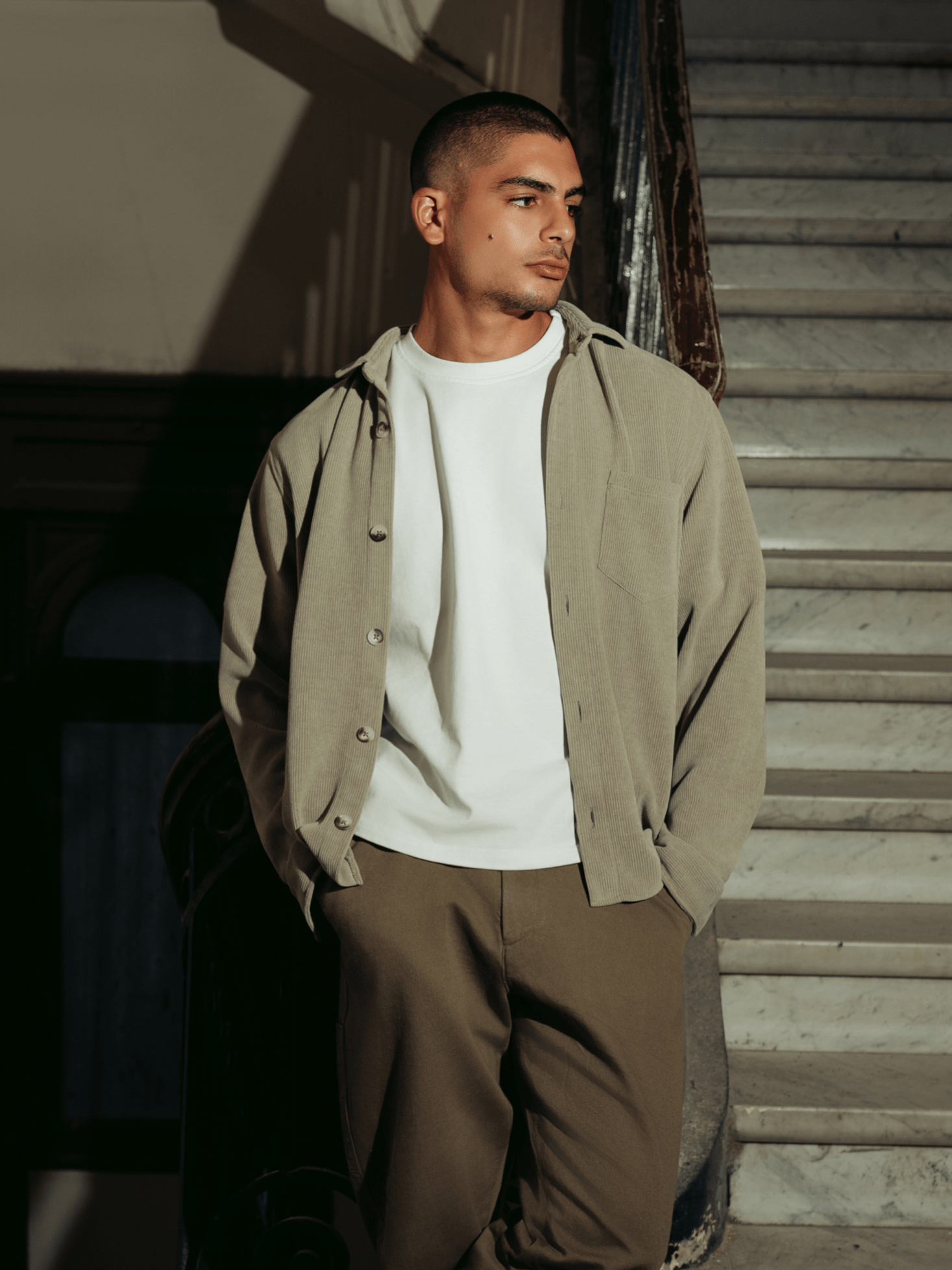 Zhivago Men men shirts Beige Ribbed Casual Shirt