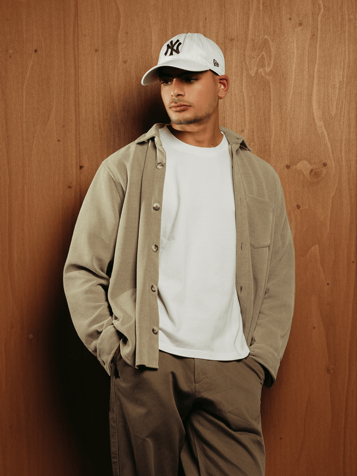 Zhivago Men men shirts Beige Ribbed Casual Shirt