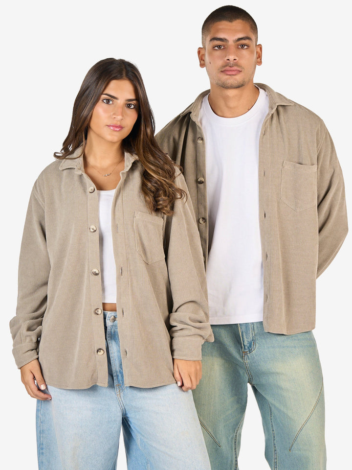 Zhivago Men men shirts Beige Ribbed Casual Shirt