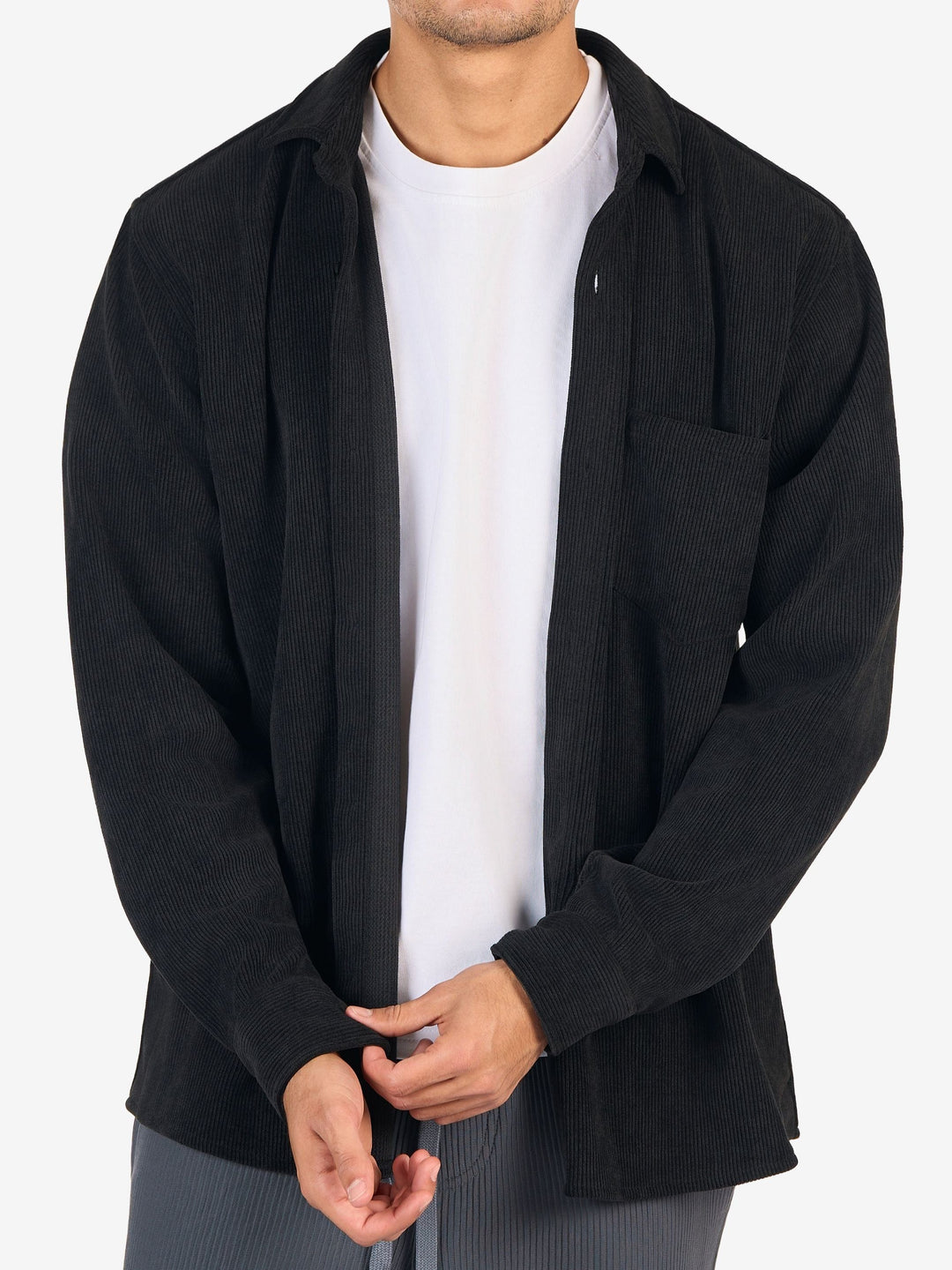 Zhivago Men men shirts Black Ribbed Casual Shirt