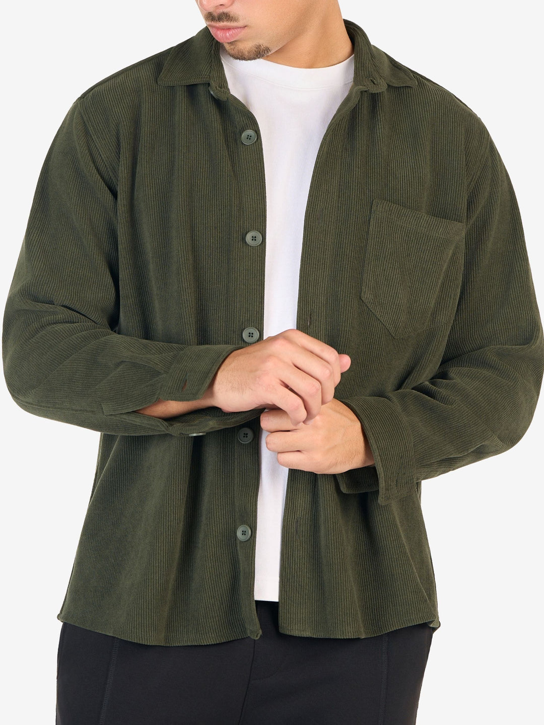 Zhivago Men men shirts Olive Green Ribbed Casual Shirt