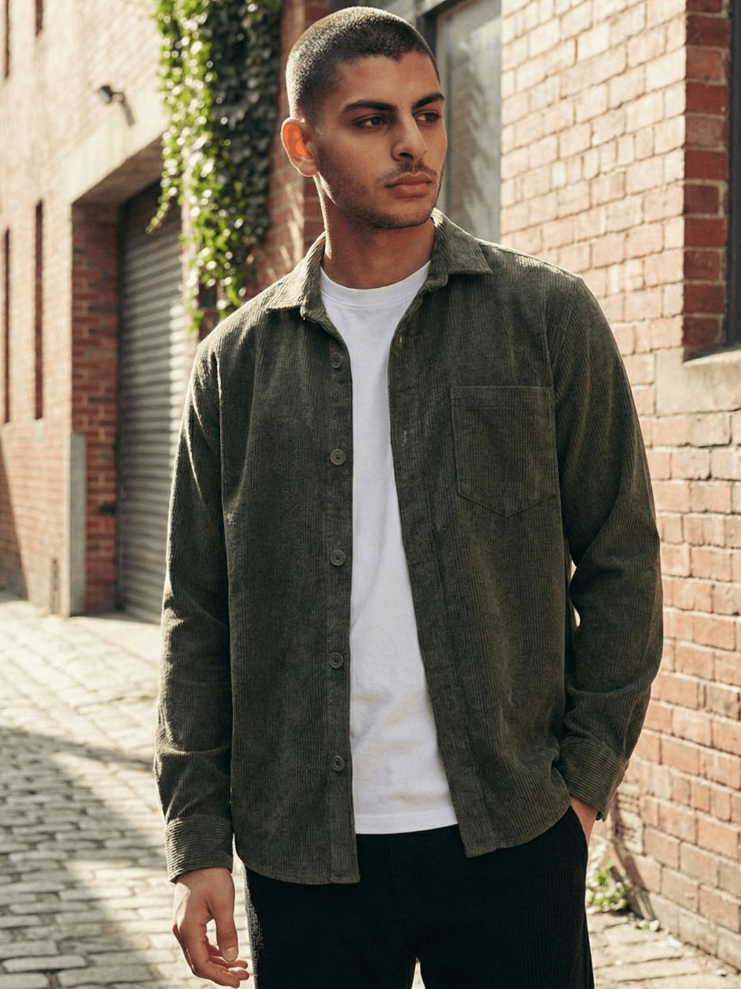 Zhivago Men men shirts Olive Green Ribbed Casual Shirt