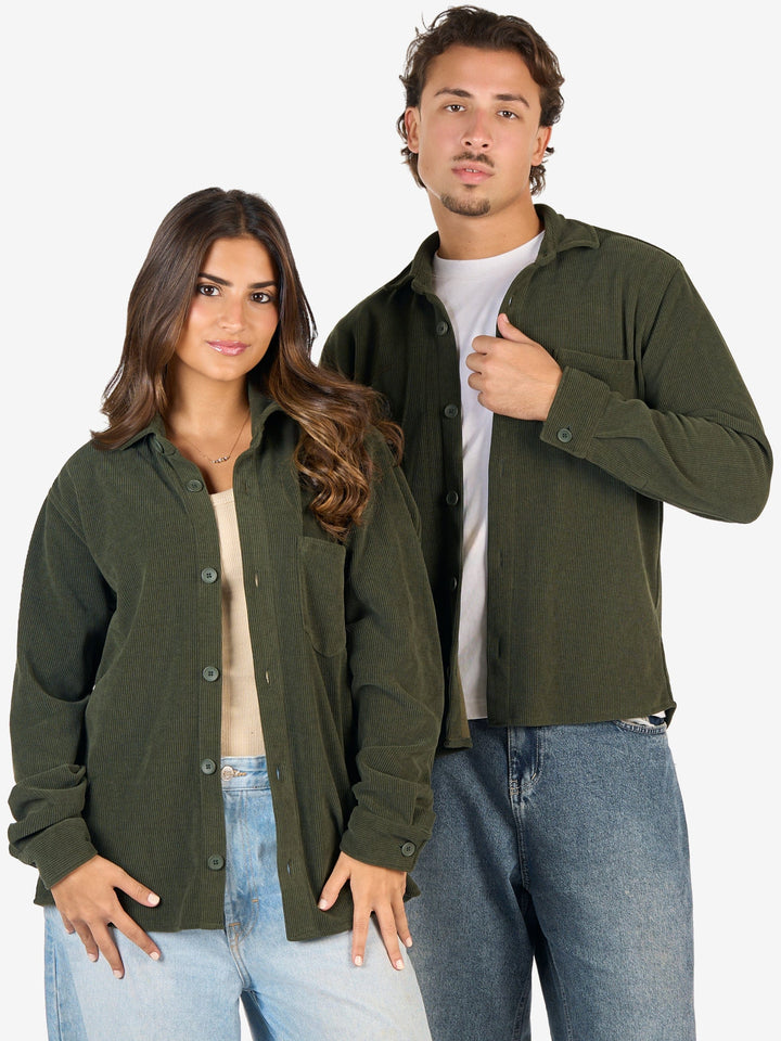 Zhivago Men men shirts Olive Green Ribbed Casual Shirt