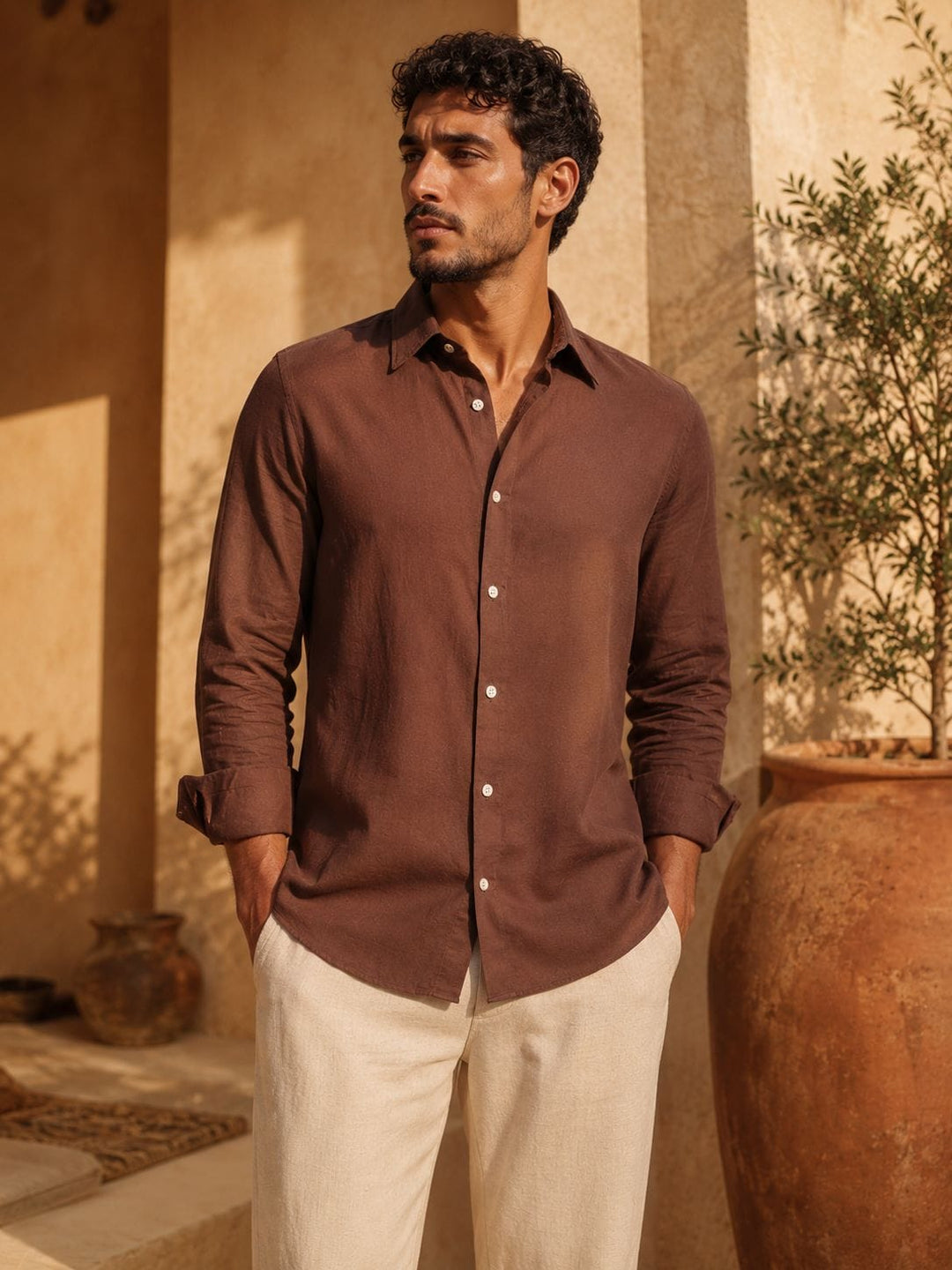 Zhivago Men men shirts Brown / S Relaxed Fit Shirt