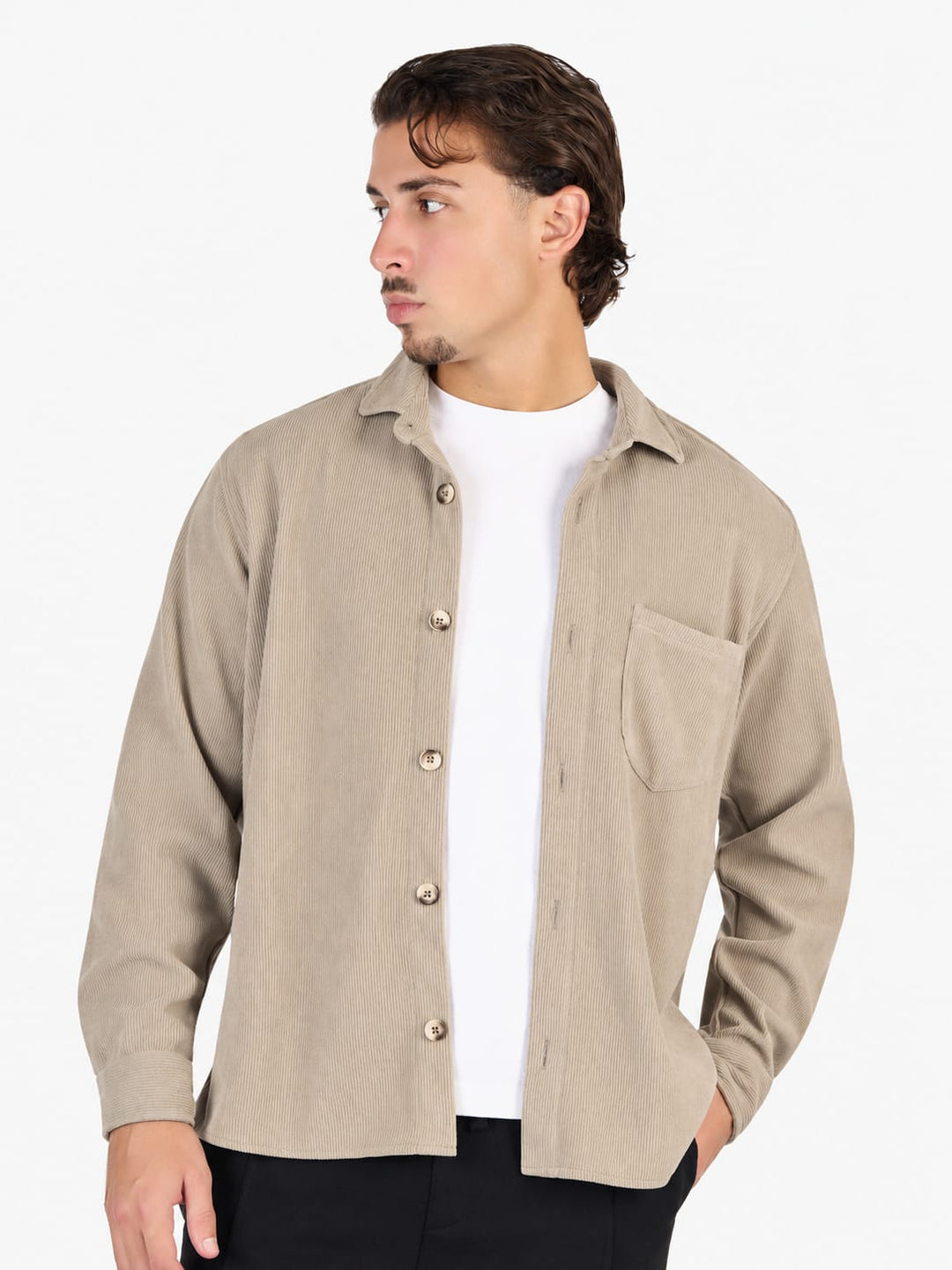 Zhivago Men men shirts Beige / S Ribbed Casual Shirt