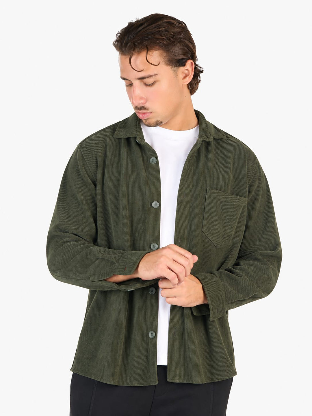Zhivago Men men shirts Olive / S Ribbed Casual Shirt