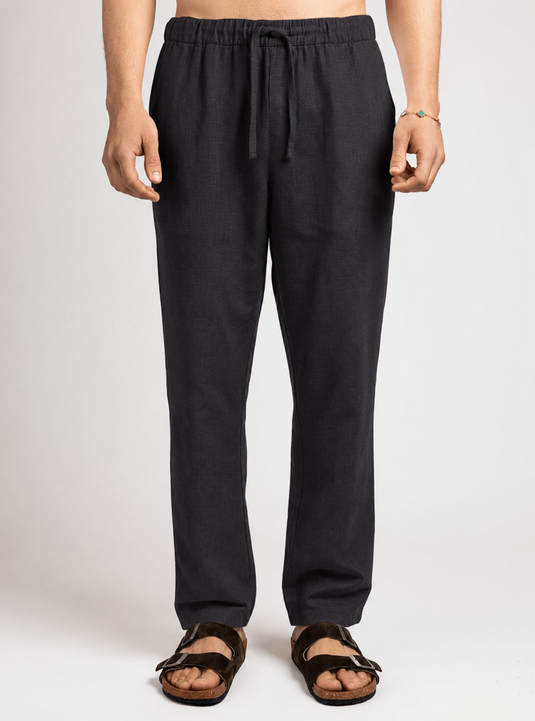 Zhivago Men Men shorts Black / S Linen-Texture Cotton Pants