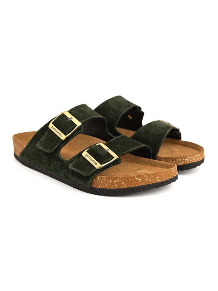 Zhivago Men Men Slides Eterna Olive Men - Genuine Leather