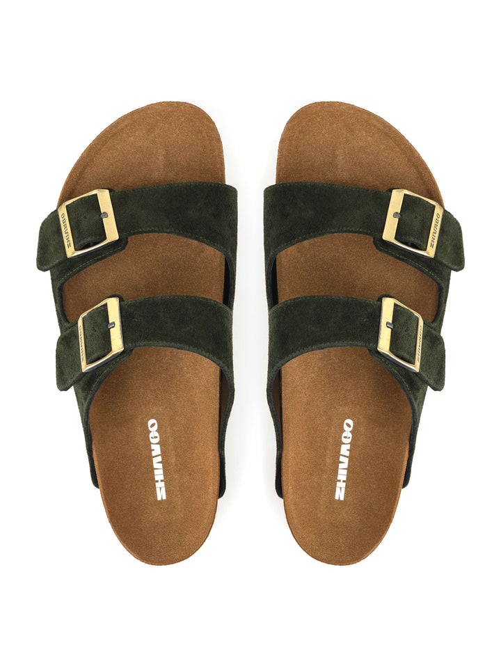 Zhivago Men Men Slides Eterna Olive Men - Genuine Leather