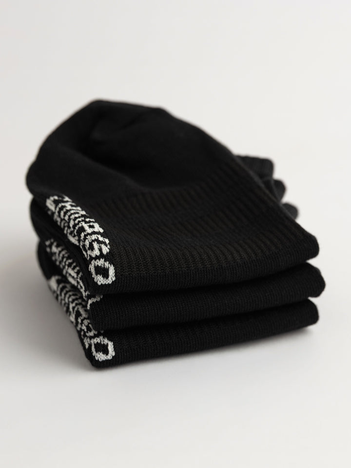 Zhivago Men Men Socks Black Essential Ankle Socks – 3 Pack