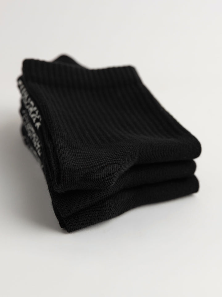 Zhivago Men Men Socks Black Essential Crew Socks – 3 Pack