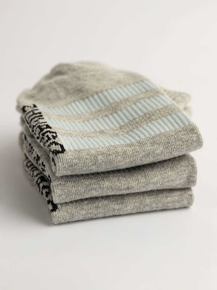 Zhivago Men Men Socks Grey Essential Ankle Socks – 3 Pack