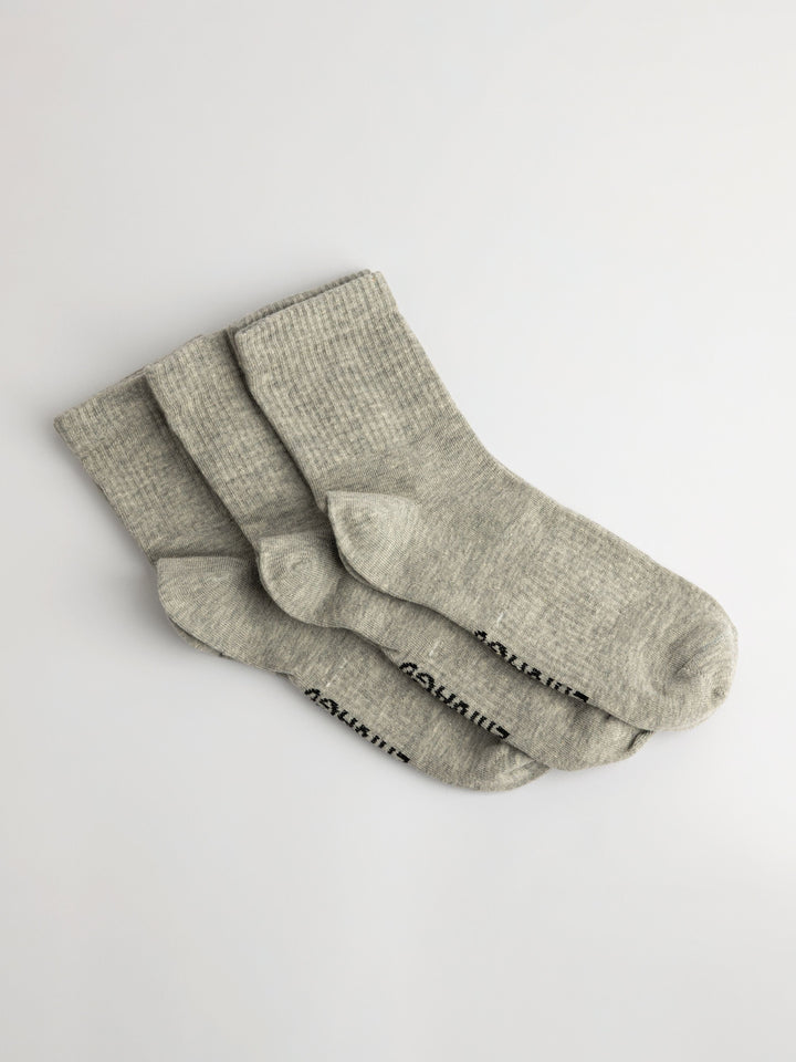 Zhivago Men Men Socks Grey Essential Crew Socks – 3 Pack