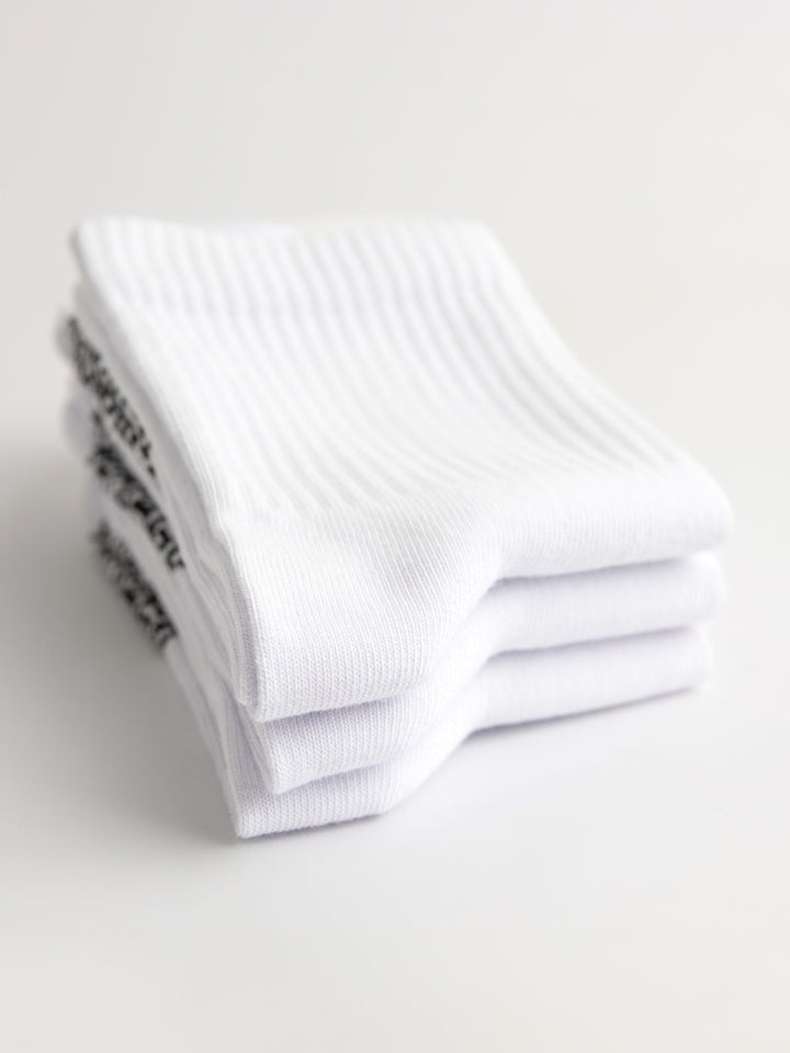 Zhivago Men Men Socks White Essential Crew Socks – 3 Pack