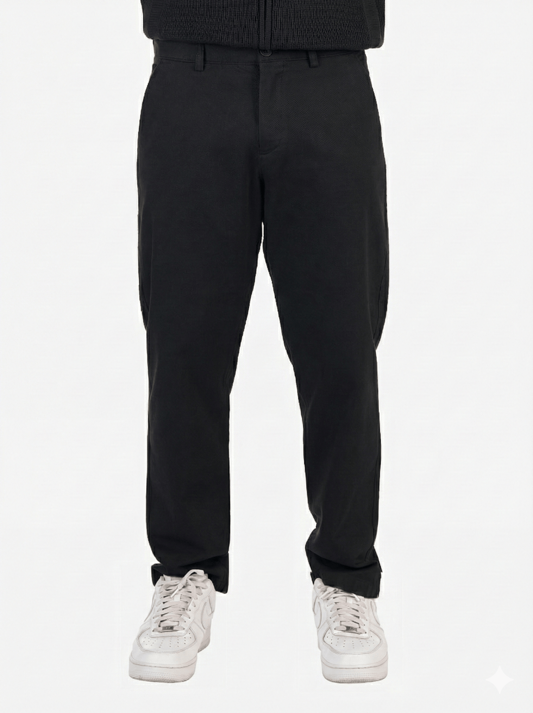 Zhivago Men Men Sweatpants Black Straight-Fit Gabardine Pants