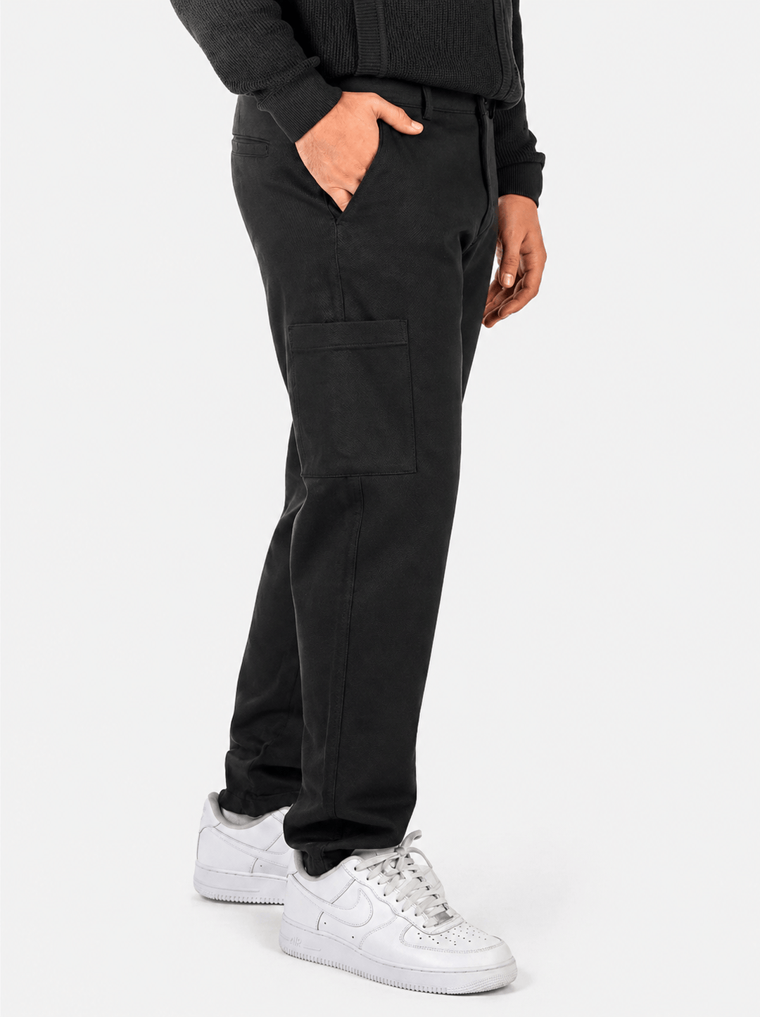 Zhivago Men Men Sweatpants Black Straight-Fit Gabardine Pants